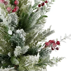 Best Flocked Balsam Pine Artificial Mini Christmas Tree in Burlap Base - 24