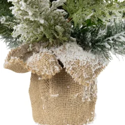 Best Flocked Balsam Pine Artificial Mini Christmas Tree in Burlap Base - 24