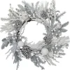 Clearance Flocked Berries and Pinecones Artificial Pine Christmas Wreath - 26" - Unlit Unlit