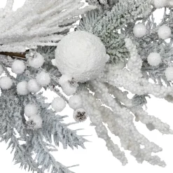 Clearance Flocked Berries and Pinecones Artificial Pine Christmas Wreath - 26