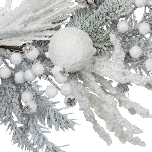 Clearance Flocked Berries and Pinecones Artificial Pine Christmas Wreath - 26" - Unlit Unlit