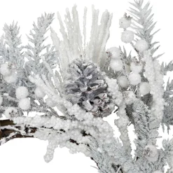 Clearance Flocked Berries and Pinecones Artificial Pine Christmas Wreath - 26