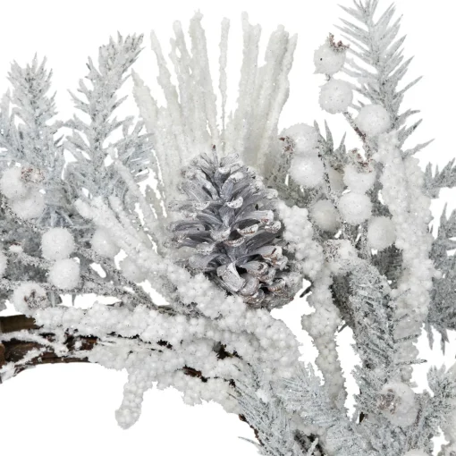 Clearance Flocked Berries and Pinecones Artificial Pine Christmas Wreath - 26" - Unlit Unlit