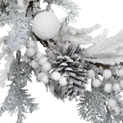 Clearance Flocked Berries and Pinecones Artificial Pine Christmas Wreath - 26