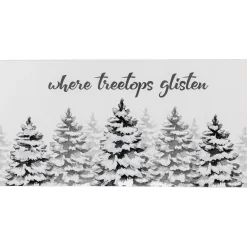 Online Flocked Christmas Tree "Where Treetops Glisten" Wall Art Decoration - 19.75" Wall
