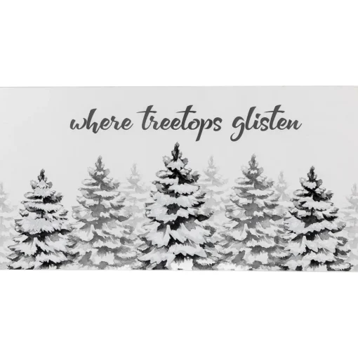 Online Flocked Christmas Tree "Where Treetops Glisten" Wall Art Decoration - 19.75" Wall