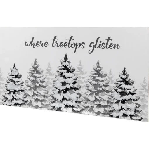 Online Flocked Christmas Tree "Where Treetops Glisten" Wall Art Decoration - 19.75" Wall