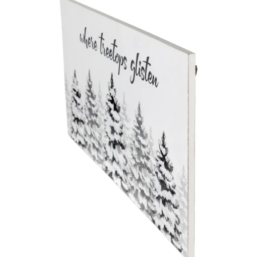 Online Flocked Christmas Tree "Where Treetops Glisten" Wall Art Decoration - 19.75" Wall