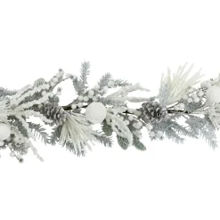 Sale Flocked Pinecones and Berries Artificial Pine Christmas Garland - 6' x 8