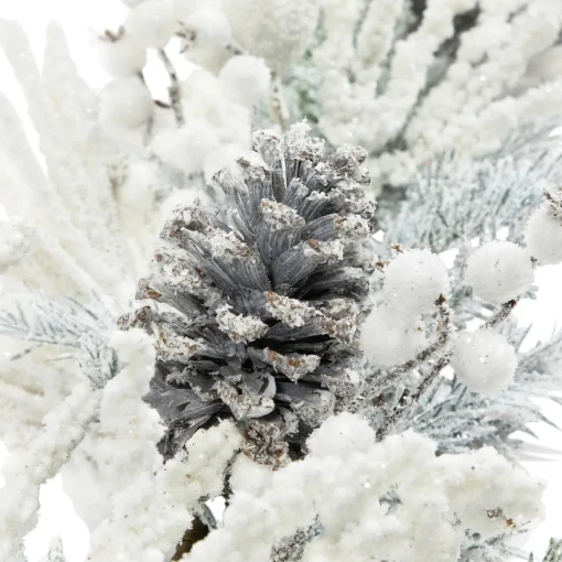 Sale Flocked Pinecones and Berries Artificial Pine Christmas Garland - 6' x 8" - Unlit Unlit