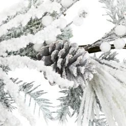 Sale Flocked Pinecones and Berries Artificial Pine Christmas Garland - 6' x 8