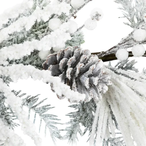 Sale Flocked Pinecones and Berries Artificial Pine Christmas Garland - 6' x 8" - Unlit Unlit