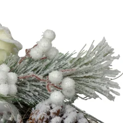Floral Flocked Pine Artificial Grapevine Christmas Wreath - 24