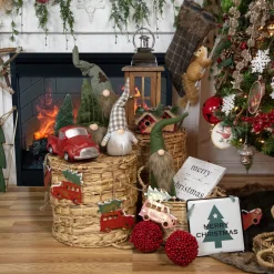 Best Forest Tree Chevron Hat Gnome Head Christmas Decoration - 21