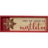 New Framed "Meet Me Under the Mistletoe" Christmas Wall Decoration - 11.75" - Red People