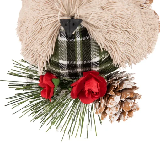 Online Front Facing Bird on Frosted Pine Needle Christmas Ornament - 6.75" Animals