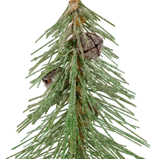 Online Frosted Bottle Brush Tree on Wooden Base Christmas Decoration - 13" Trees