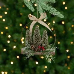 Hot Frosted Mini Bottle Brush Trees Christmas Ornament - 7" Garden & Floral