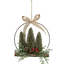 Hot Frosted Mini Bottle Brush Trees Christmas Ornament - 7" Garden & Floral