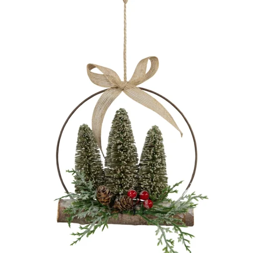 Hot Frosted Mini Bottle Brush Trees Christmas Ornament - 7" Garden & Floral