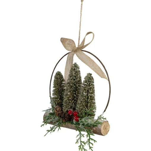 Hot Frosted Mini Bottle Brush Trees Christmas Ornament - 7" Garden & Floral