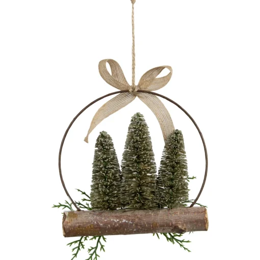 Hot Frosted Mini Bottle Brush Trees Christmas Ornament - 7" Garden & Floral