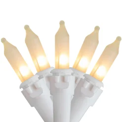 Frosted Mini Christmas Light Set - Clear - 24.5' White Wire - 50ct Incandescent