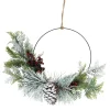 Clearance Frosted Mixed Foliage with Berries and Pinecone Artificial Christmas Wreath, 16-Inch, Unlit Unlit