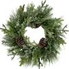 Outlet Frosted Mixed Pine and Cedar Artificial Christmas Wreath - 28" - Unlit Frosted