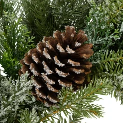 Outlet Frosted Mixed Pine and Cedar Artificial Christmas Wreath - 28