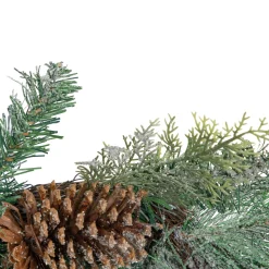 Outlet Frosted Mixed Pine and Pine Cones Artificial Christmas Garland - 6' x 9