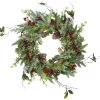 Hot Frosted Pine and Berry Artificial Christmas Wreath, 25-Inch, Unlit Pre Decorated