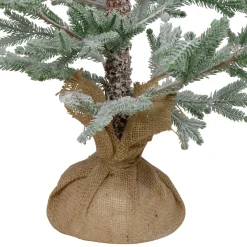 Sale Frosted Pine Slim Artificial Christmas Tree with Jute Base - 3' - Unlit Unlit