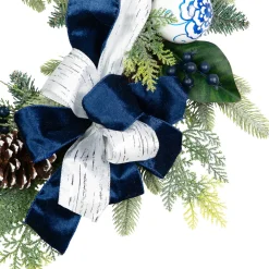 Sale Frosted Pine with Blueberries, Bows and Ornaments Christmas Wreath - 24