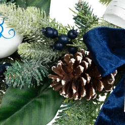Sale Frosted Pine with Blueberries, Bows and Ornaments Christmas Wreath - 24