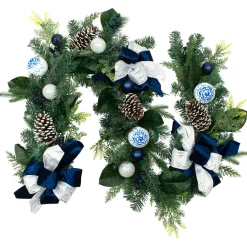 Discount Frosted Pine with Blueberries, Bows and Ornaments Christmas Garland - 6' x 8" - Unlit Unlit