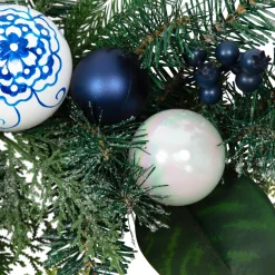 Discount Frosted Pine with Blueberries, Bows and Ornaments Christmas Garland - 6' x 8