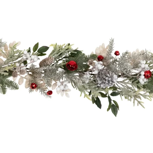 Discount Frosted Pinecones and Berries Artificial Christmas Garland - 6' x 8" - Unlit Unlit