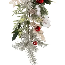 Discount Frosted Pinecones and Berries Artificial Christmas Garland - 6' x 8