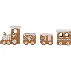 Online Frosted Snowflake Gingerbread Train Christmas Decoration - 5.5" - 4-Piece Trains