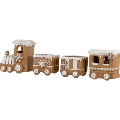Online Frosted Snowflake Gingerbread Train Christmas Decoration - 5.5