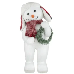 Discount Frosted Snowman with Wreath Christmas Figure - 16