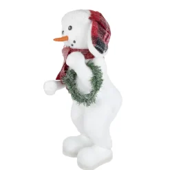 Discount Frosted Snowman with Wreath Christmas Figure - 16