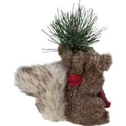 Clearance Frosted Standing Squirrel with Pine Sprig and Scarf Christmas Figurine - 7
