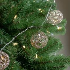 6.75ft LED Lighted B/O Gold Wire Ball Christmas Lights - Warm White Lights Novelty