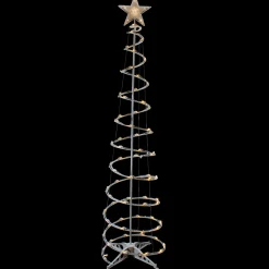 Outlet 6ft LED Lighted Spiral Cone Tree Outdoor Christmas Decoration, Warm White Lights Trees