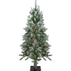 Hot 4ft Pre-Lit Flocked Alpine Artificial Christmas Tree, Clear Lights Alpine