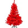 Discount Full Pine Artificial Christmas Tree - 4' - Scarlet Red - Unlit Colorful