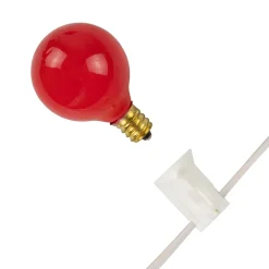 G40 Globe Christmas Light Set - Red, White and Blue - 9' White Wire - 10ct Globes