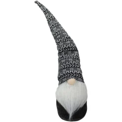 Geometric Pattern Gnome Christmas Decoration - 25" - Black and White Gnomes